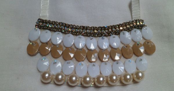 Maxi Colar - Nude com Pérolas